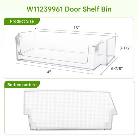 Upgraded Door Shelf Bin Replacement For Fridge Exact Fit W11239961 Replaces W10900538 4591452 AP6333410 PS12578777 EAP12578777