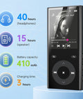 90GB MP3 Player With Bluetooth 5.3 Expandable To 256GB With Dual TF Card Slots displaying Adele song, battery info on blue background