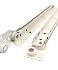 Beefy Steel Drawer Slide Rail Set With Bottom Side Mount Wheel Track For Cabinets Desks And Keyboard Trays Computer Tables And Chutes 20 Inch Length 50 Cm Smooth Rolling Pulley System For Easy Open And Close in white steel with visible wheels