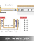 Installation guide for Heavy Duty Ball Bearing Drawer Slides With Lock And Smooth Glide Design Plus Fully Extended Cabinet Rails.