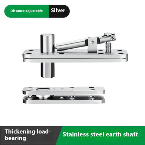 Stainless Steel Rotating Axis Hidden Door Hinge for Wood Doors Up and Down Secret Door Shaft Silver Finish Concealed Hinge