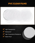 PVC clear films for button making kit, waterproof and high transparency, ideal for custom crafts and art projects.