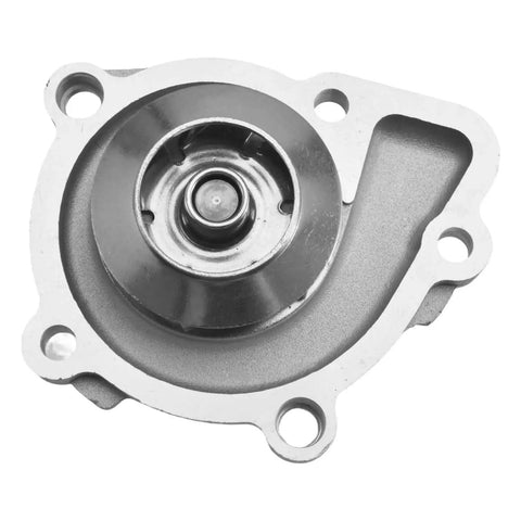 Heavy Duty Engine Water Pump for Jeep Compass and Patriot Keeps Your Motor Running Cool and Smooth on Long Drives Slick Direct Swap Replacement Part for Everyday Rigs, showing top view with metallic finish and mounting holes.