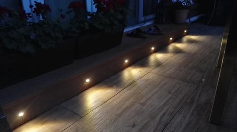 Aluminum Recessed LED Lights Kit 16 Pack 1.02 Inch 26 Millimeter Outdoor Deck Stair Lights 12V Low Voltage Waterproof Landscape Lighting 3000K Warm White Built Tough Weatherproof For Wall Deck Steps Walkway Driveway Backyard