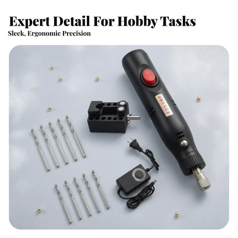 12V Electric Mini Drill Pen With Custom Speed Dial Ergonomic Compact Rotary Tool Lightweight Precision Carving Engraver with bits and grip
