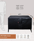 Rectangular Fire Pit Cover Fits 44 Inch Fire Table Waterproof And UV Resistant 600D Built Tough Outdoor Cover 44L x 28W x 25H