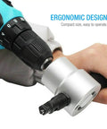 Double Head Sheet Metal Nibbler Cutter Drill Attachment For Straight And Curved Cuts 360 Degree Adjustable in use