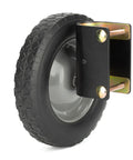 Heavy Duty 8 Inch Gate Wheel Caster Kit For One And Five Eighths To Two Inch Frames, Rubber tire on steel plate, rustproof black