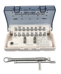 Implant Torque Wrench Set 10 To 70 Ncm Universal Screwdriver Ratchet Tool With One Wrench Kit And Sixteen Driver Bits Pro Grade