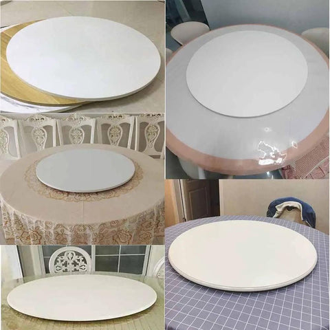 Round Wooden Lazy Susan Turntable For Dining Table With Smooth 360 Degree Two Way Rotation Anti Slip Feet Eco Friendly Hardwood