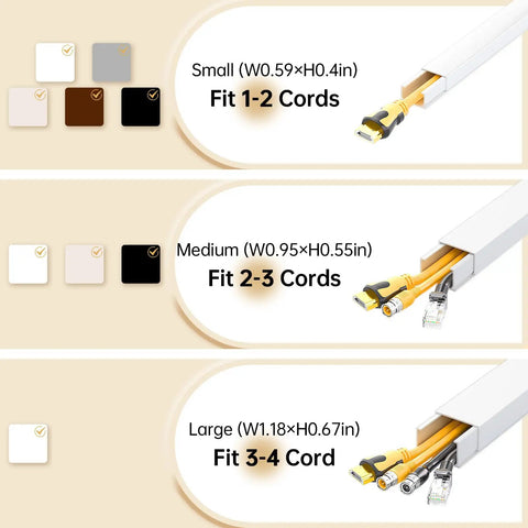 Effortless Wall Cable Hideaway Kit For TVs No More Dangly Cords With Self Adhesive One Cord Covers White Keeps Your Setup Clean And Safe Quick Install For Home Theater Living Room Or Office