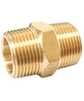 Brass NPT Hex Nipple Male Pipe Adapter 1 Inch By 1 Inch Thread Outer Diameter 1.25 Inches for connecting NPT female pipes