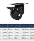 Built Tough Heavy Duty Nylon Caster Wheels Set Of Four Rock Solid Silent Roll Swivel Casters With Smooth Glide Plate Mount showing a black nylon swivel caster.