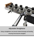 Heavy Duty Steel Wire Straightening And Cutting Machine Automatic Metal Processing Plug And Play 600W wire adjustment rollers close-up.