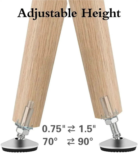 Swivel Adjustable Leveling Feet Set With T Nut Bolts 10 Pcs for cabinets tables, showing adjustable height and angle feature.