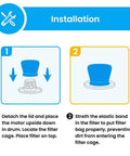 12 Pack VRC2 Cloth Filter Replacement For 1.5 To 3.2 Gallon Wet Dry Vacuums Fits Armor All AA155 AA256 AA255 installation steps