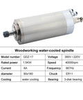 1.5Kw Water Cooled Spindle Motor At 40000Rpm showcasing a stainless steel spindle with 80mm flange for CNC routing tasks.
