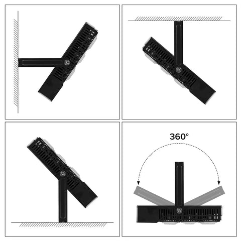 500W UV Blacklight Flood Light With Plug, 320-420nm Ultraviolet, ETL Listed, IP65 Waterproof, adjustable angles display
