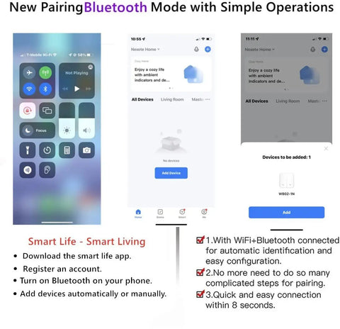 Smart WiFi Double Light Switch 2 In 1 Single Pole Remote Control Timed Function Works With Alexa Google Assistant IFTTT No Hub Required 1 Pack Great For Controlling Lights And Fans app pairing guide screenshot