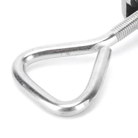 Close-up of Heavy Duty Stainless Steel Toggle Latch With Plastic Handle And 600kg Holding Power for secure fastening.