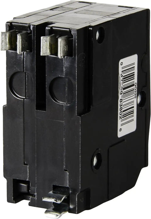 QO220CP 20 Amp 2 Pole Plug On Circuit Breaker With Quick Trip Easy Install Heavy Duty Protection side view