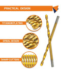 Intoo mini drill bit set 60+12 HSS titanium-coated micro bits 3/64 to 1/8 in metal plastic wood