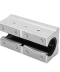 SBR30LUU Linear Guide Pillow Block With Hardened Chrome Steel Shaft And Heavy Duty Aluminum Housing, showcasing linear motion design.