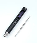 TS21 Pro Grade Soldering Iron Kit with OLED display and KU solder tip, showcasing black aluminum body and precision tip, USB-C powered.