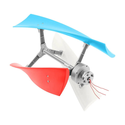 400W 24V Helix Maglev Wind Turbine With Three Blade Controller showing colorful ABS blades and wiring for Off Grid Ready Kit