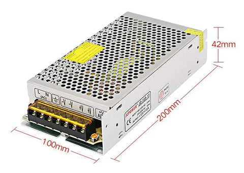 12V 15A LED Strip Power Supply AC 100V-240V To DC12V 180W Switching Converter Adapter Indoor Use Plug And Play With Surge Protection For LED Lighting Display Surveillance 3D Printer Electronics metal case, 200x100x42mm