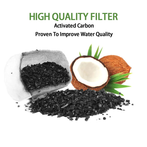 Activated carbon from coconuts for Replacement Charcoal Water Filters For Keurig Coffee Makers, 12 Pack, Easy Install, Odor Reduction, BPA Free