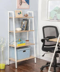 Industrial 4 Tier Bookshelf Freestanding Rustic Display Bookcase Storage Rack For Living Room And Home Office White Plant Stand Shelf