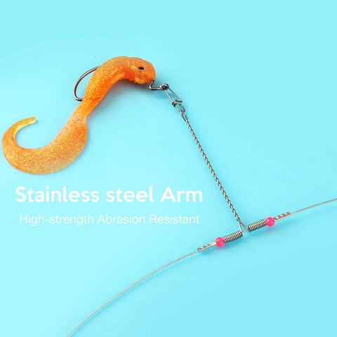 Catfish Fishing Leader High Low Rig With Double Drop Wire Leader And Snap Swivel Stainless Steel Beefed Up Heavy Duty Tackle