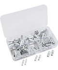 Bulk Pack Of 200 Premium Bare Copper Butt Connectors Non Insulated Crimp Terminals For 22 To 10 Awg Wire Splice Ferrules With Tin Plating For Max Conductivity And Durability Perfect For Car Mods And Pro Auto Repairs. silver crimp splice terminals in plastic storage case