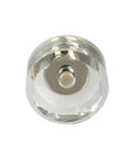 Top view of the G100 Brand Elegance Glass Collection Clear Glass Knob With Polished Nickel Base, ideal for cabinets, dressers, and doors.