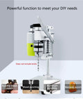 High Precision Mini Bench Drill Press Workhorse 7 Speed Electric Floor Stand Tapping Machine showing adjustable chuck and motor.