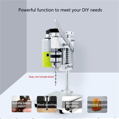 High Precision Mini Bench Drill Press Workhorse 7 Speed Electric Floor Stand Tapping Machine showing adjustable chuck and motor.