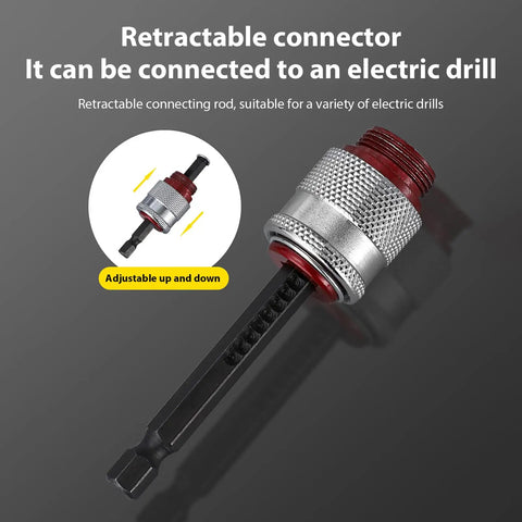Retractable connector for electric drills, featured in Badass Multifunction Electric Wire Stripper And Crimper Tool Kit.