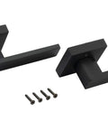 Contemporary Square Dummy Lever Door Handle Set Pack Of 2 Non Turning Single Side Pull For Closet Or French Doors Iron Black Finish