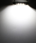 LED Festoon Bulbs 31mm 7065 6000K Xenon White CAN Bus Interior Dome Map Trunk Step Courtesy Lights lit up, showing bright illumination.