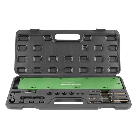 Heavy Duty Exhaust Manifold Drill Template Bolt Removal Tool Kit For Dodge 5.7L Hemi And Ram 1500 garage-ready tool kit in case.