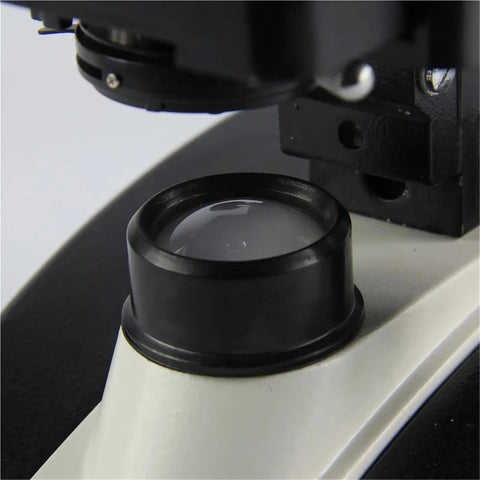 Trinocular Biological Microscope For Middle And High School Students With Photo Capture Capability, close-up of lens base