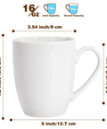 Huge 16 Ounce Ceramic Coffee Mugs 4 Pack White Set Durable Stoneware Cups For Coffee Tea Heat Retention Chip Resistant Easy Clean