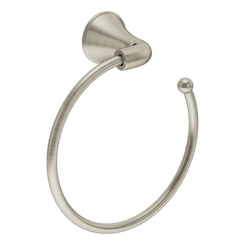 Elm 4 Piece Wall Mounted Bathroom Hardware Set In Satin Nickel Finish With Towel Bar Hand Towel Ring Robe Hook And Toilet Paper Holder Top Notch Style And Easy Install hand towel ring in satin nickel