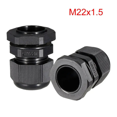 4 Pack M22 Cable Gland Waterproof Nylon Joint With Adjustable Locknut For 7mm To 12mm Cable Diameter Built Tough Anti Loosening Seal Easy Install Black