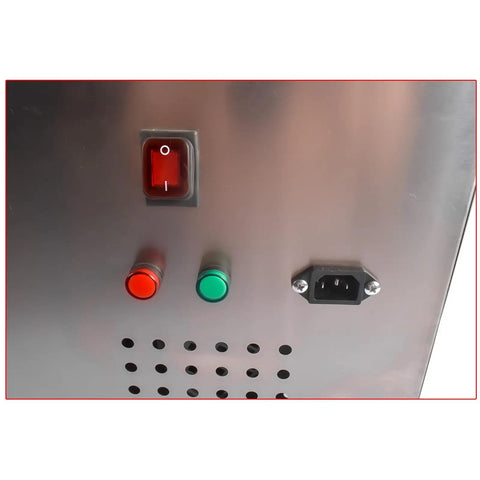 Control panel with power switch, indicator buttons, and power socket for Heavy Duty 55 Liter Commercial Fryer Oil Filter Cart.