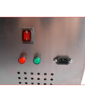 Control panel of Heavy Duty Commercial Mobile Fryer Filter Cart 370W with power switch and buttons for operation.
