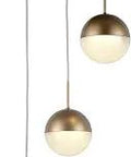Small Matte Gold Sphere Pendant Light With Clear Frosted Acrylic Bottom And Warm 3000K LED At 675 Lumens, Energy Efficient 7.5W Ceiling Fixture Perfect For Kitchen Islands And Dining Areas, Modern Lit Vibe