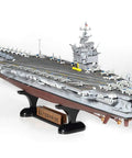 1/600 Scale Aircraft Carrier Model Kit Of The USS Enterprise CVN 65 With Photo Etched Radar, Ladder, Railings, Displayed