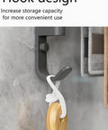 Rotating Towel Rack For Bathroom Kitchen And Balcony, Space Saving Over The Door Towel Holder, shown with hook design